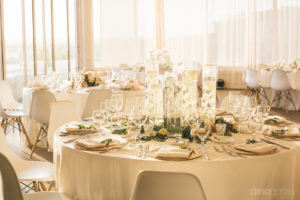 Photo of the indoor table set - Kimber & Julius' Warmsley Wedding